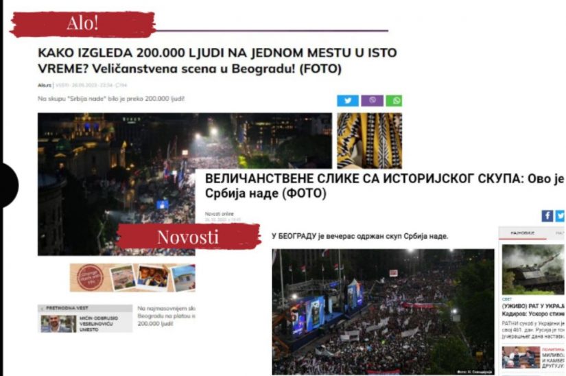 Medijsko izveštavanje o protestima i mitingu, Alo, Novosti