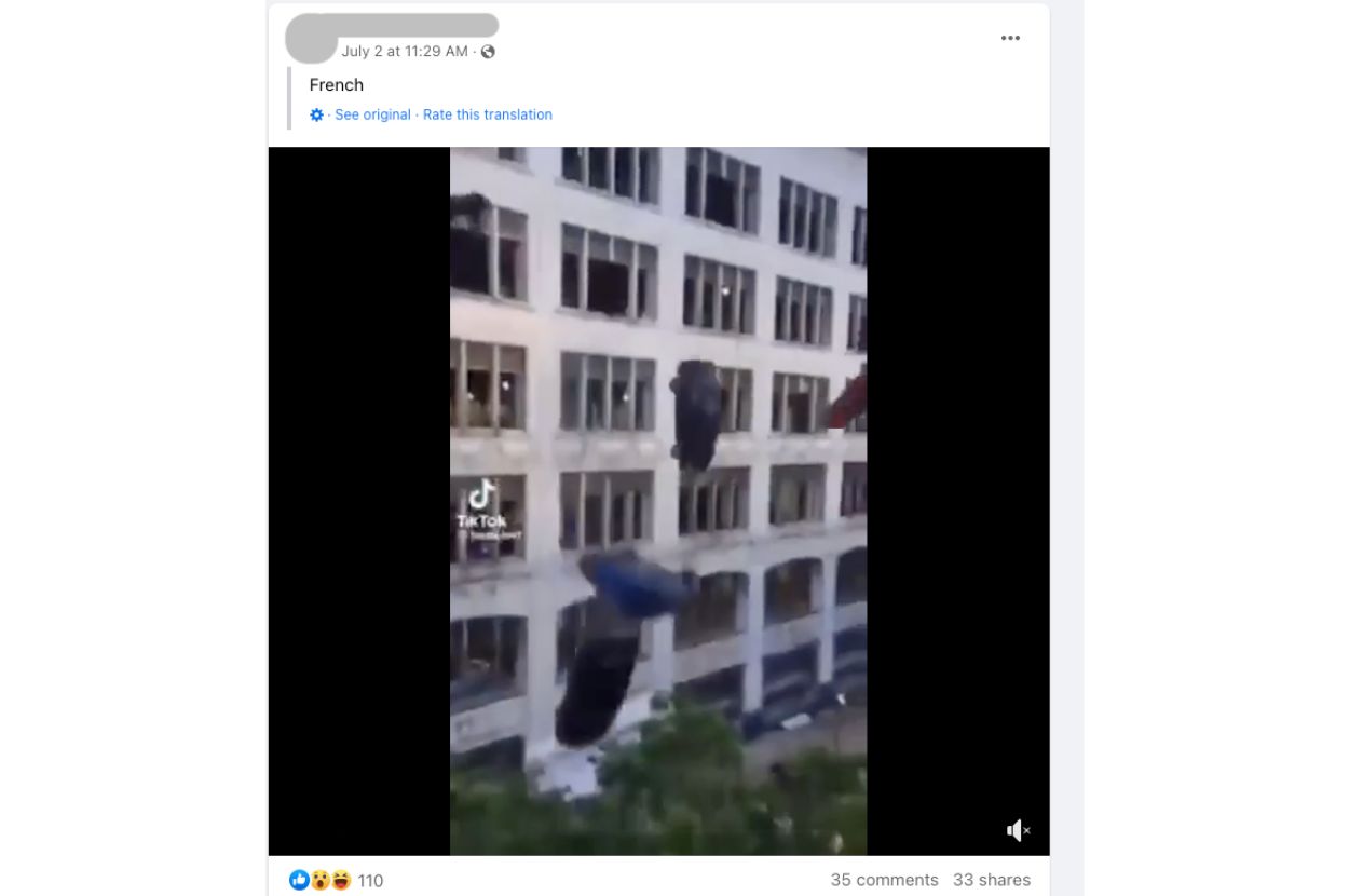 Fejsbuk objava koja scenu iz filma Pkalene ulice vezuje sa demonstracijama u Francuskoj