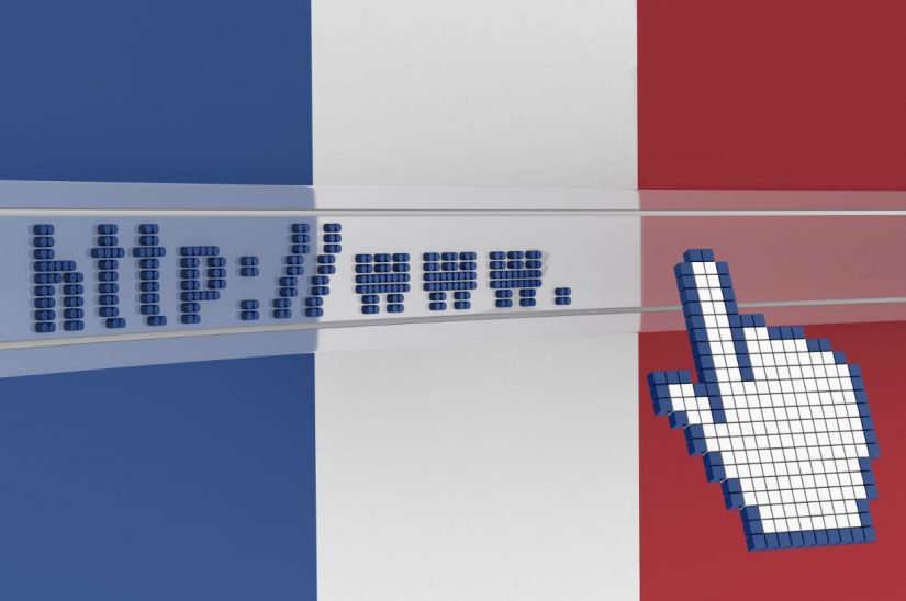 Internet pretraživač, zastava Francuske; Canva ilustracija