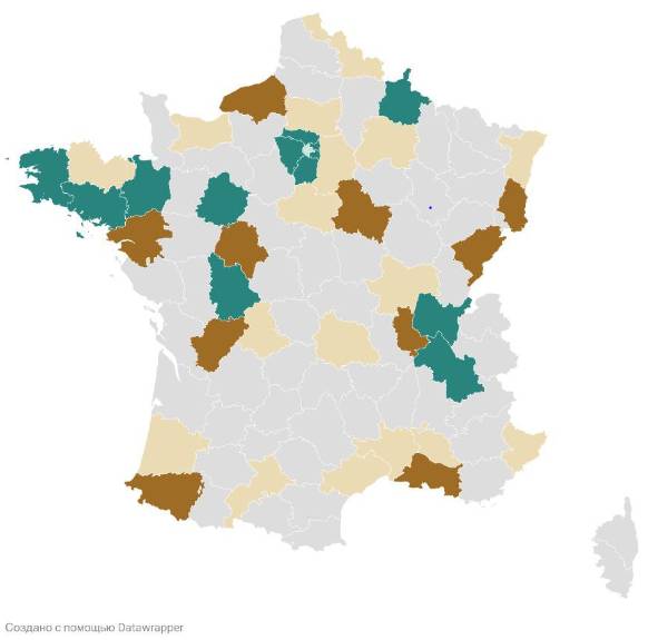Mapa nepostojeće Unije afričkih gradova u Francuskoj.