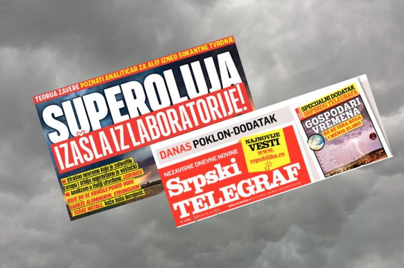 Naslovne strane Srpskog telegrafa i Alo! sa naslovima o superćelijskoj oluji i klimatskim promenama