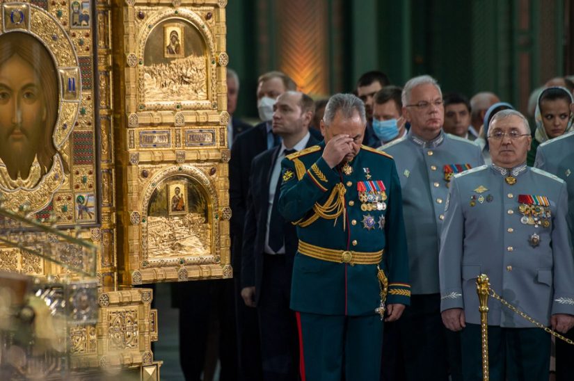 Ruski ministar odbrane Sergej Šojgu na ceremoniji osvećenja Glavnog hrama ruskih oružanih snaga, jun 2020. godine
