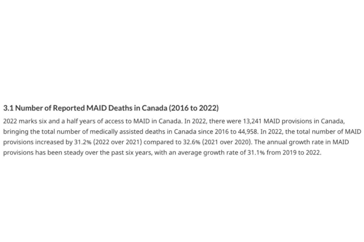 Odlomak iz izveštaja o Medicinskoj pomoći pri umiranju u Kanadi