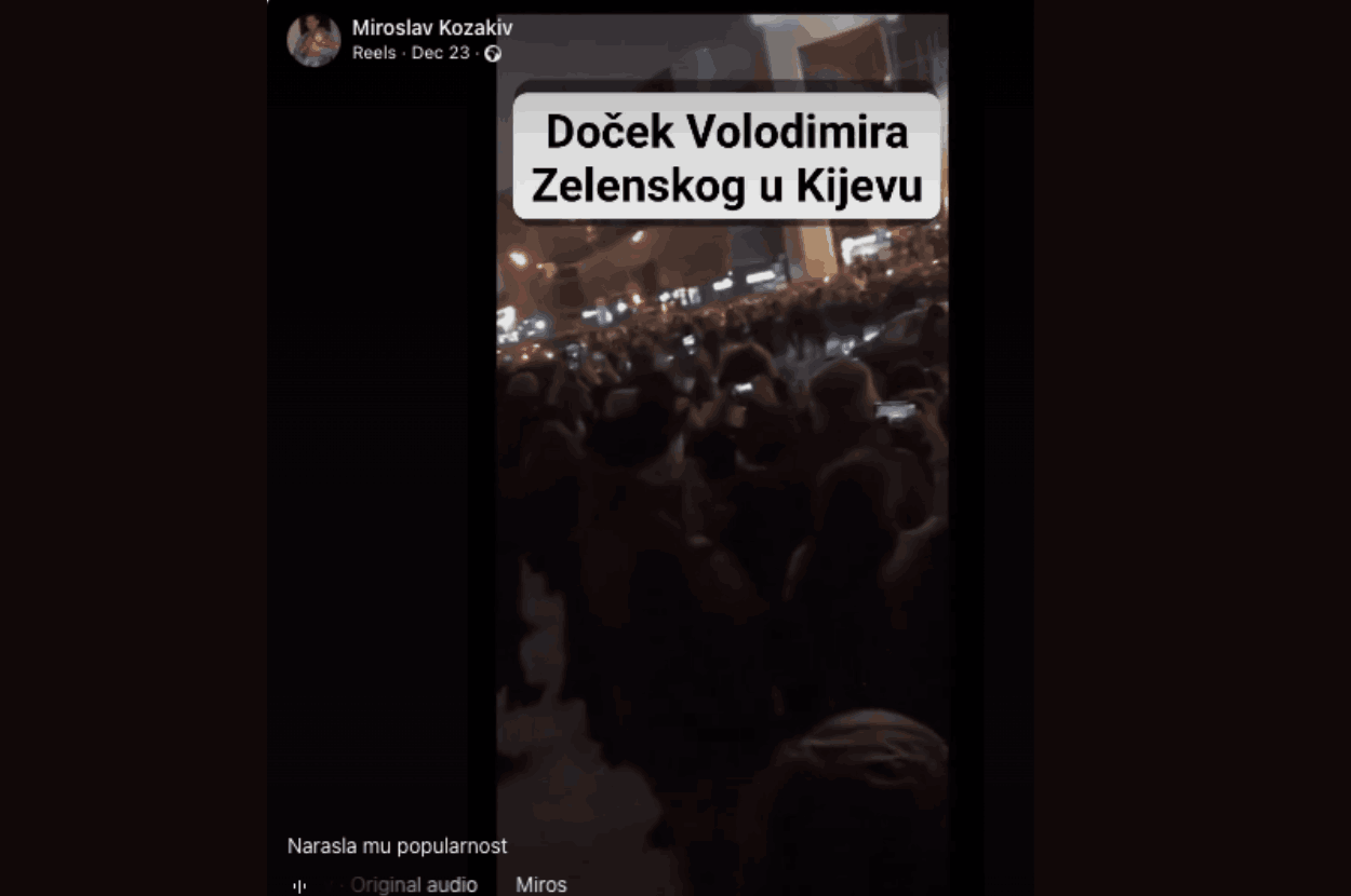 Screenshot snimaka sa Fejsbuka koji prikazuje protest u Moskvi