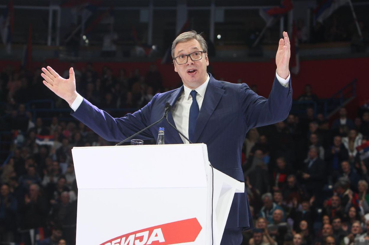 Aleksandar Vučić, miting liste "Aleksandar Vučić - Srbija ne sme da stane" u Areni, 2. decembar 2023.