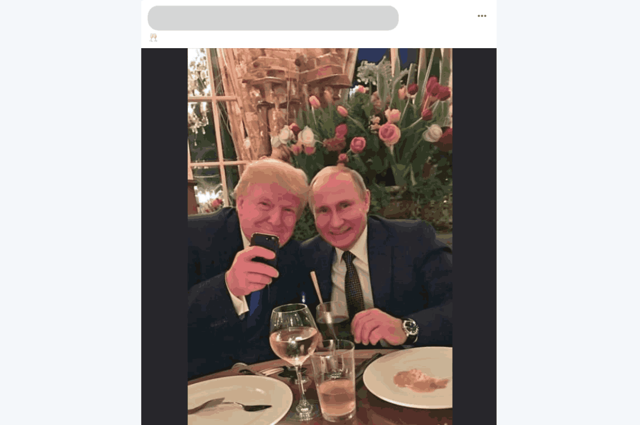 Facebook objava sa Trampom i Putinom