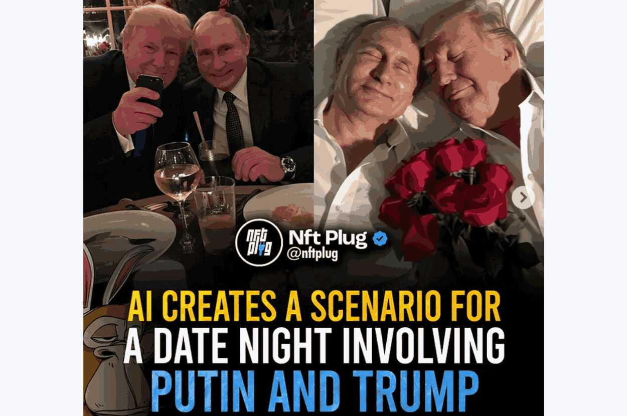 Midjourney AI - slika Trampa i Putina