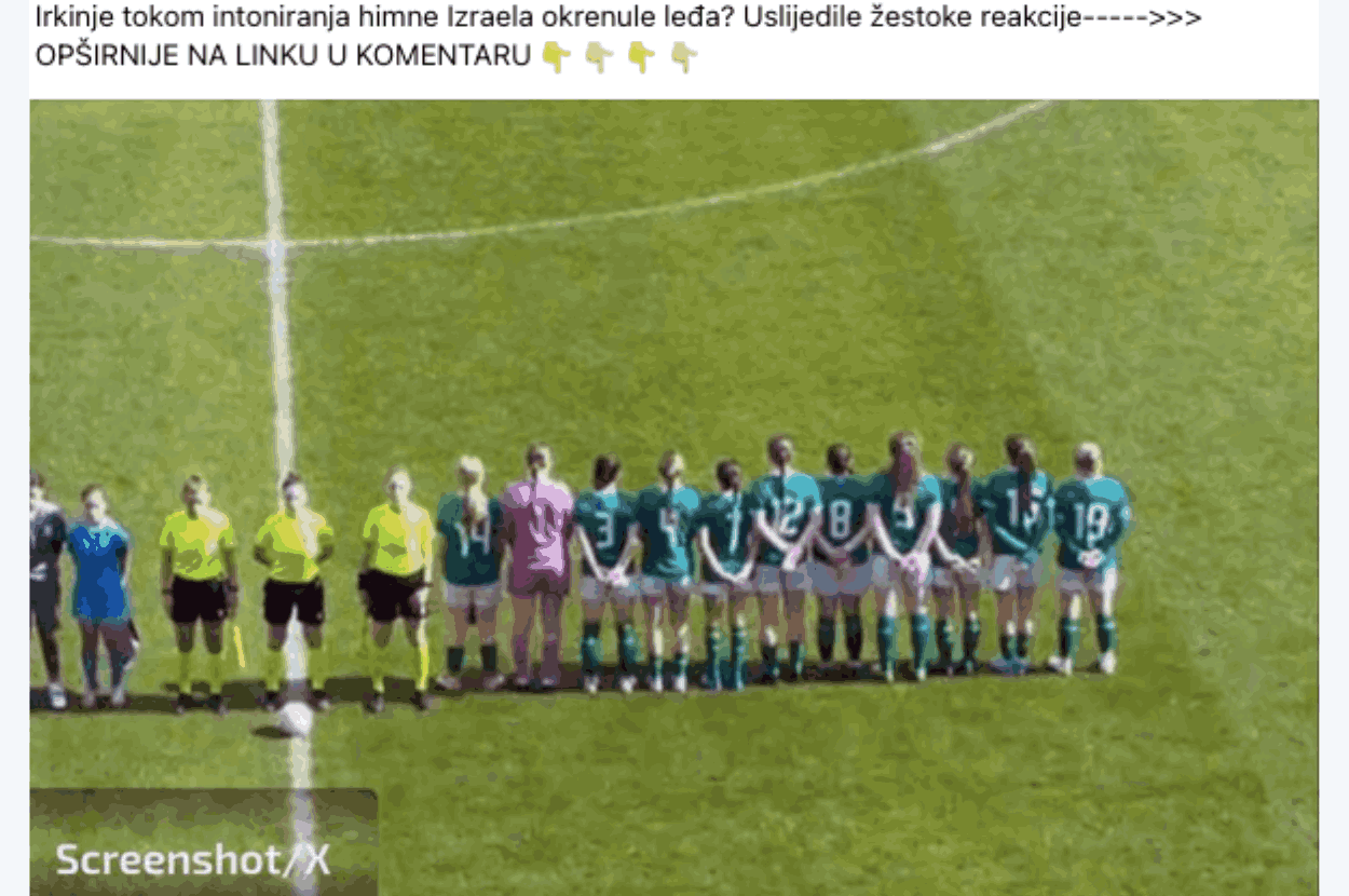 Facebook objava o irskim fudbalerkama